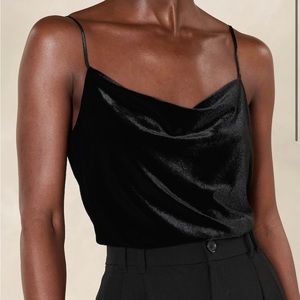 Velvet cowl-neck Cami